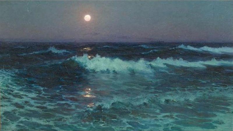 Lionel Walden Moonlight, oil painting by Lionel Walden, France oil painting art